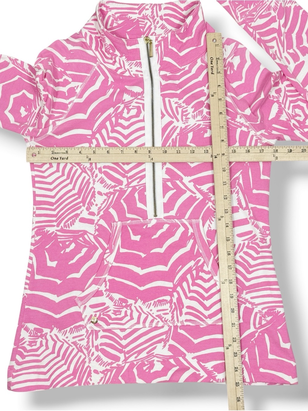 Lilly Pulitzer Skipper Half Zip Pullover Top Pink Umbrella Small Athletic - Picture 11 of 12